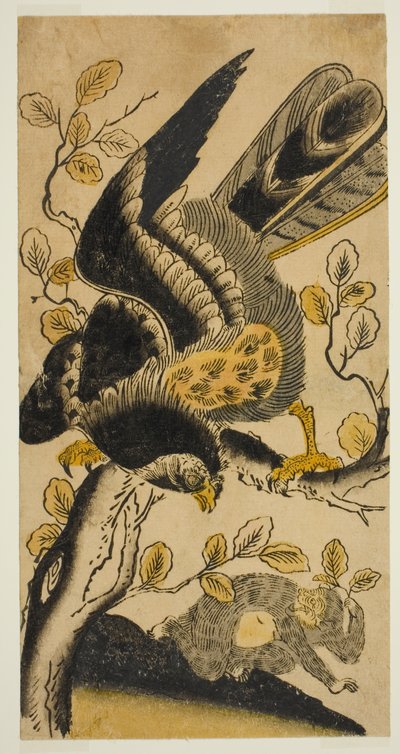 Adler und Affe von Nishimura Shigenaga