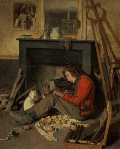 Innenraum eines Ateliers von Octave Tassaert
