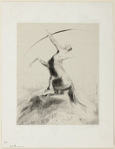 Zentaur, der auf die Wolken zielt von Odilon Redon