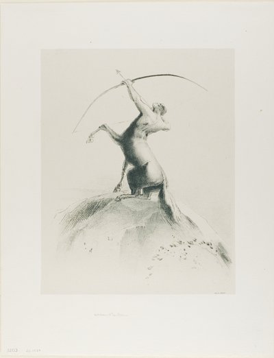 Zentaur, der auf die Wolken zielt von Odilon Redon