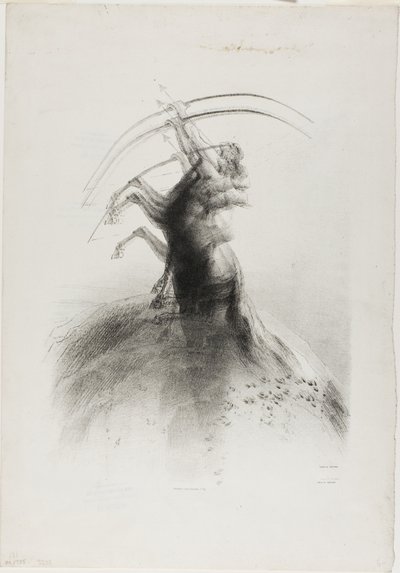 Zentaur zielt auf die Wolken von Odilon Redon