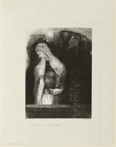 Heilige Frau und Distel von Odilon Redon