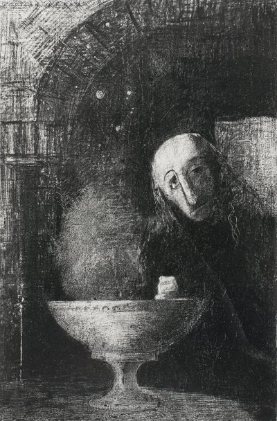 Die unendliche Suche, aus Nacht, 1886 von Odilon Redon
