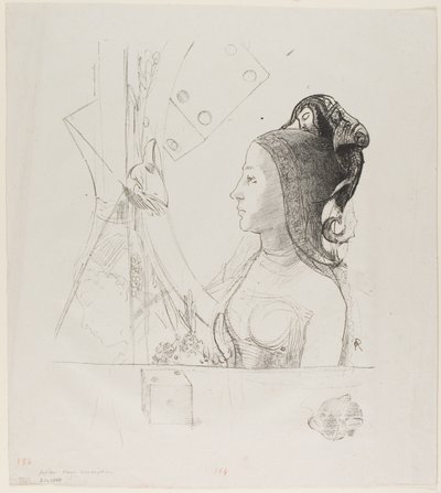 Unbetitelte Probedruck-Lithographie von Odilon Redon