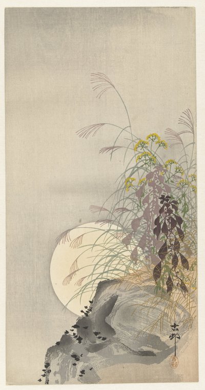 Gräser bei Vollmond von Ohara Koson