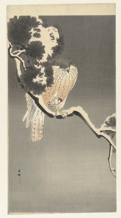 Habicht mit Spatz von Ohara Koson