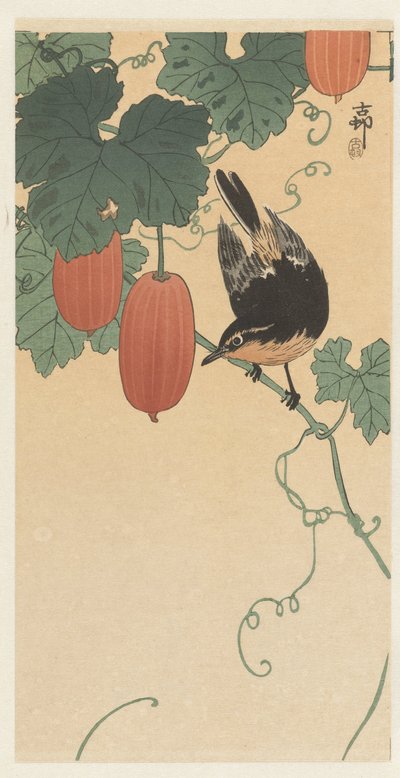 Vogel und Kaki von Ohara Koson