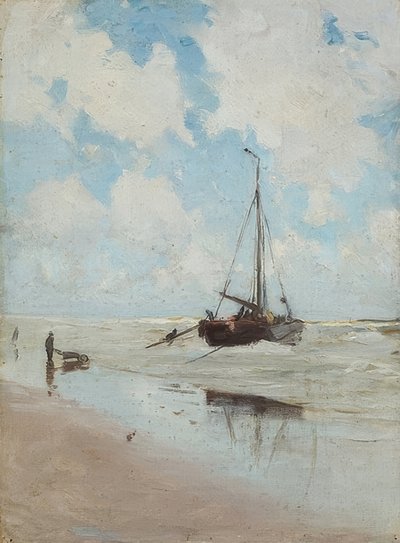 Fischerboot am Strand von Olof Jernberg