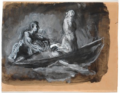 Charons Boot. Psyche wird über den Styx geführt von Oluf Hartmann