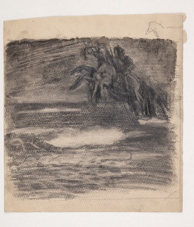 Steigendes Pferd über Meer oder Wolken von Oluf Hartmann