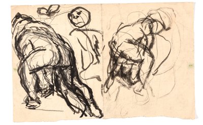 Studien einer vorgebeugten Figur von Oluf Hartmann