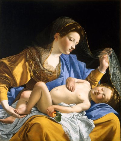 Die Jungfrau mit dem schlafenden Christuskind von Orazio Gentileschi