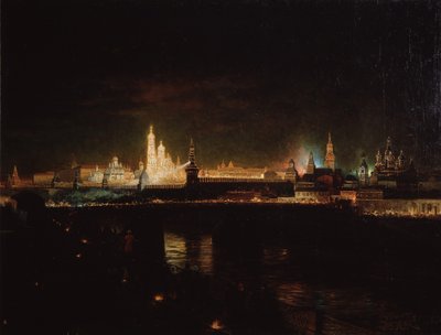 Beleuchtung des Moskauer Kremls, 1883 von Oskar Adolfovich Hofman