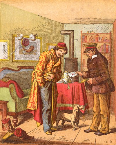 Bezahlung für die Briefzustellung, um 1870 von Oskar Pletsch