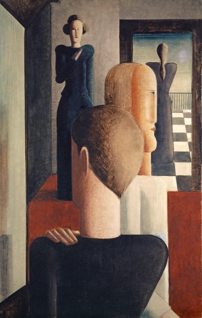 Innenraum mit fünf Figuren, römisch von Oskar Schlemmer