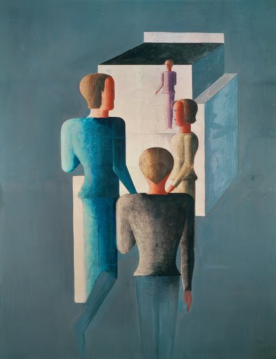 Vier Figuren und Kubus von Oskar Schlemmer