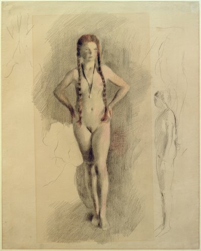 Mädchen mit Medaillon von Otto Meyer Amden