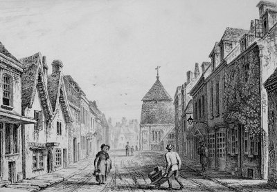Cheesehill Street Winchester, ca. 1830 (Stich) von Owen Brown Carter