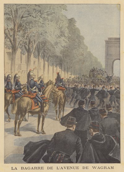 Krawall auf der Avenue de Wagram, Paris von P.H.G.V. Michel