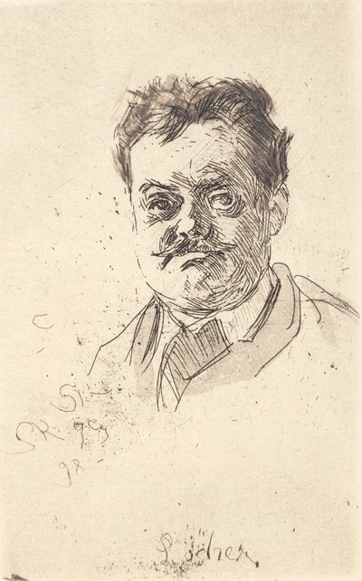 Porträt von Carl Locher, en face von Peder Severin Krøyer