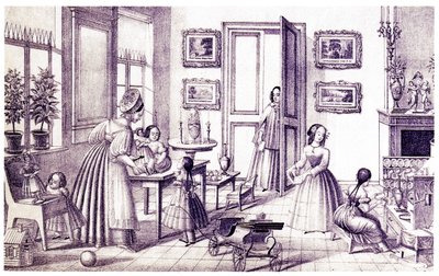 Kinderzimmer, frühes 19. Jahrhundert von P. Vdovichev