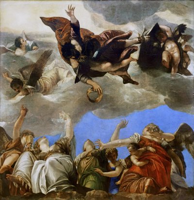 Sankt Markus belohnt die theologischen Tugenden von Paolo Veronese