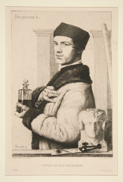 Porträt von Felix Bracquemond von Paul Adolphe Rajon