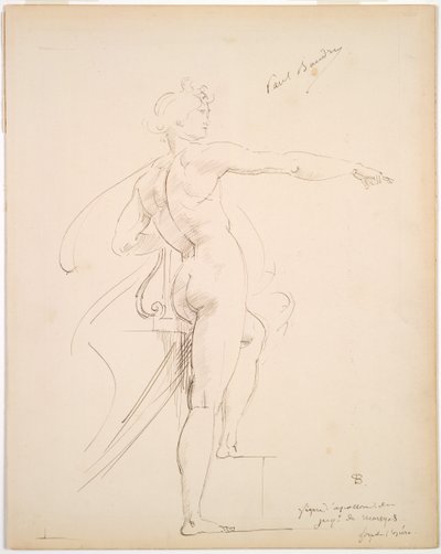 Studie von Apollo für Marsyas (recto) von Paul Baudry