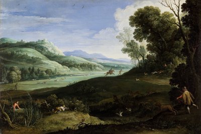 Landschaft mit Jägern, 1619 von Paul Bril