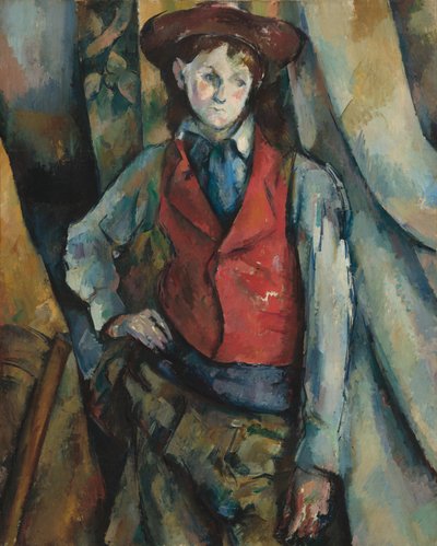 Junge im roten Weste von Paul Cézanne