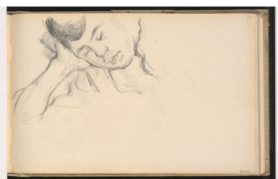 Figur, die den Kopf auf die Hand stützt von Paul Cézanne