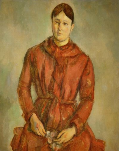 Madame Cézanne in Rot von Paul Cézanne