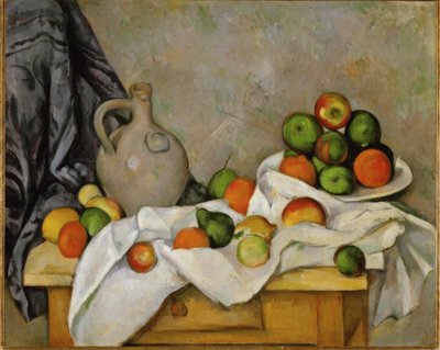 Rideau, cruchon et compotier von Paul Cézanne