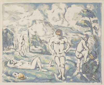 Die Badenden: Große Platte, 1898 von Paul Cézanne