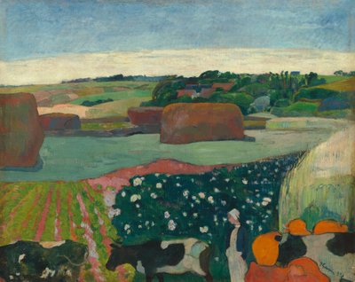 Heuhaufen in der Bretagne, 1890 von Paul Gauguin