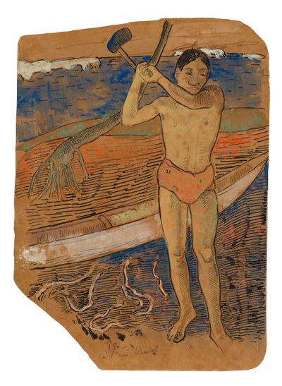 Mann mit einer Axt von Paul Gauguin
