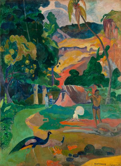 Matamoe oder Landschaft mit Pfauen von Paul Gauguin