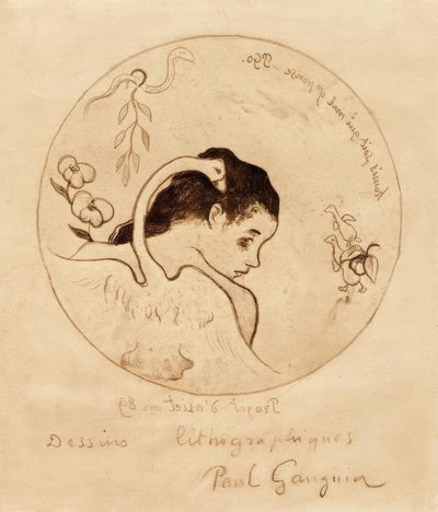 Projet pour une assiette – Leda et cygne von Paul Gauguin