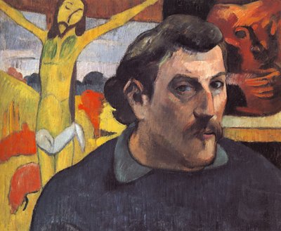 Selbstporträt mit dem gelben Christus von Paul Gauguin