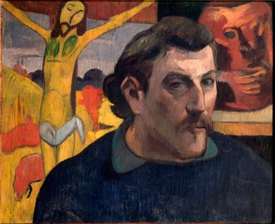Selbstporträt mit gelbem Christus von Paul Gauguin