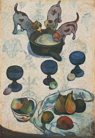 Stillleben mit drei Welpen von Paul Gauguin