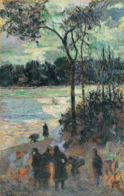 Das Feuer am Flussufer, 1886 von Paul Gauguin