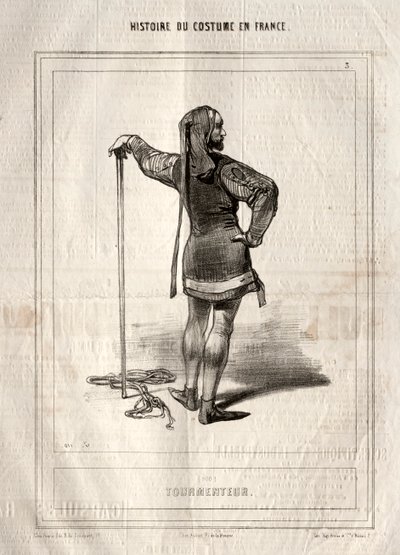 Histoire du Costume en France: Tourmenteur, 1843 von Paul Gavarni
