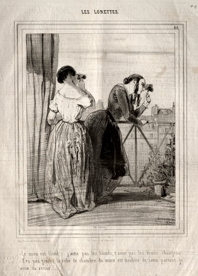 Les Lorettes, 1842 von Paul Gavarni