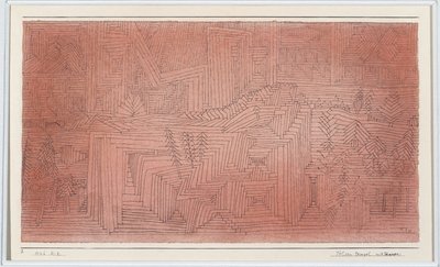 Klippen-Tempel mit Tannen von Paul Klee
