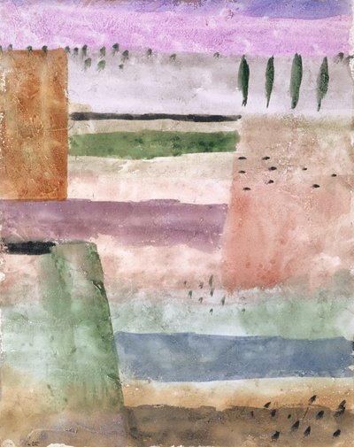 Landschaft mit Pappeln, 1929 von Paul Klee