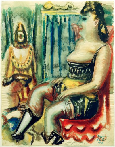 Frau mit gelbem Strumpfhalter von Paul Kleinschmidt
