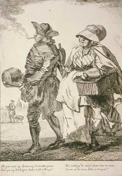 Zwei Löffelverkäufer, Rufe von London von Paul Sandby