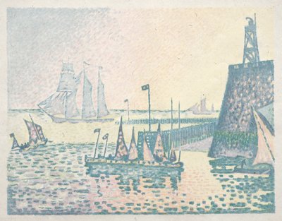 Abend, der Steg in Vlissingen, 1898 von Paul Signac