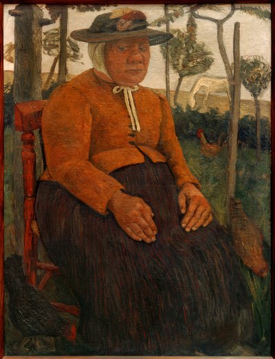 Alte Armenhäuslerin, im Garten sitzend von Paula Modersohn Becker